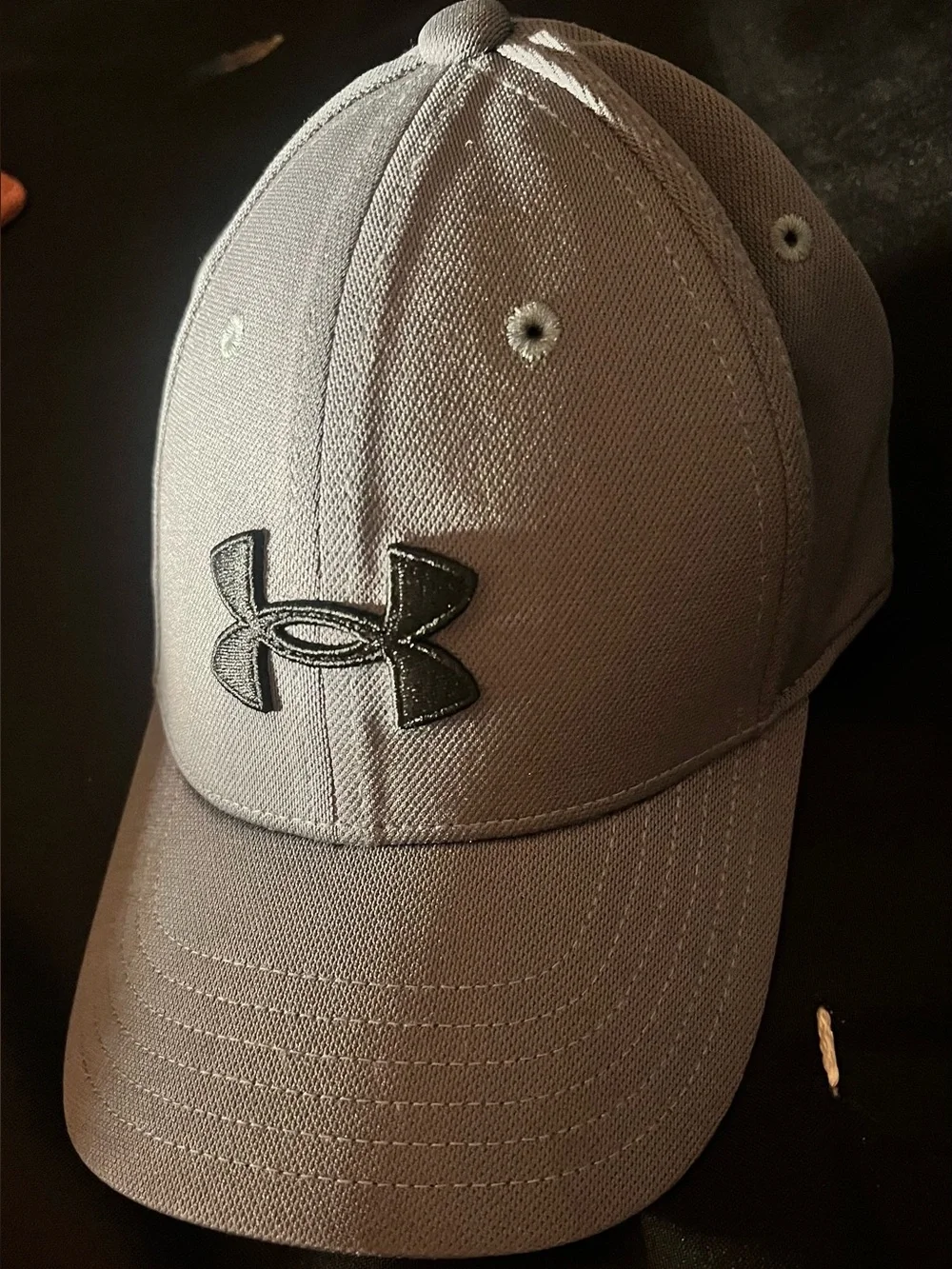 Under Armour Grey Curved-Brim Performance Hat with Black Logo